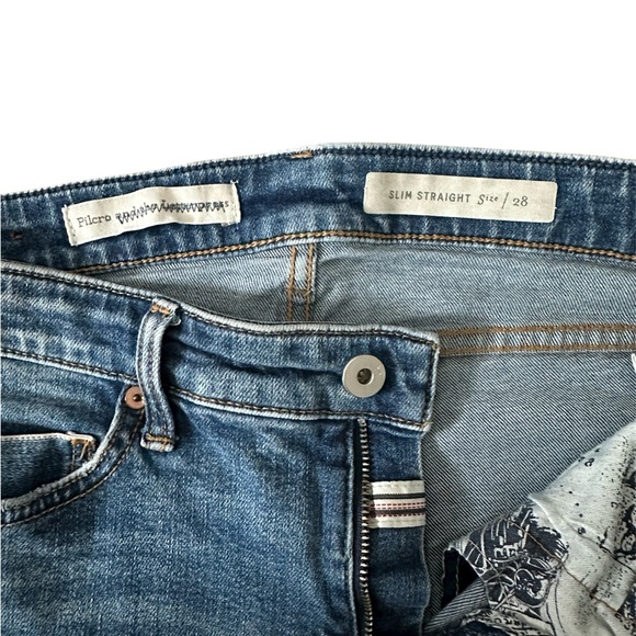 Pilcro and the Letterpress Mid-Rise Slim Straight Distressed Jeans Size 30 - Picture 3 of 9